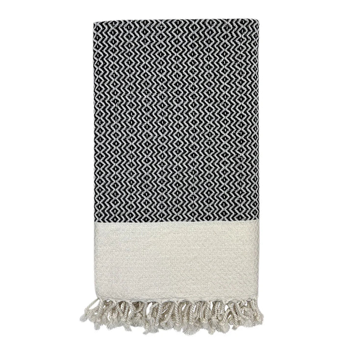 VIE HEALING Medi Havlu — handwoven Turkish towel in charcoal, soft absorbent cotton