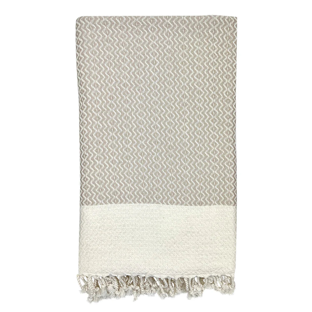 VIE HEALING Medi Havlu — handwoven Turkish towel in creme, soft absorbent cotton