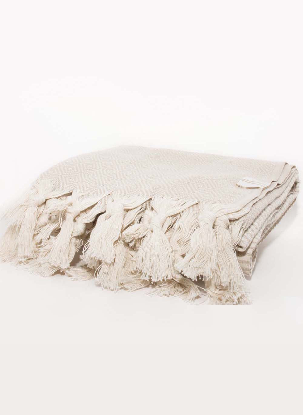 Folded cream towel