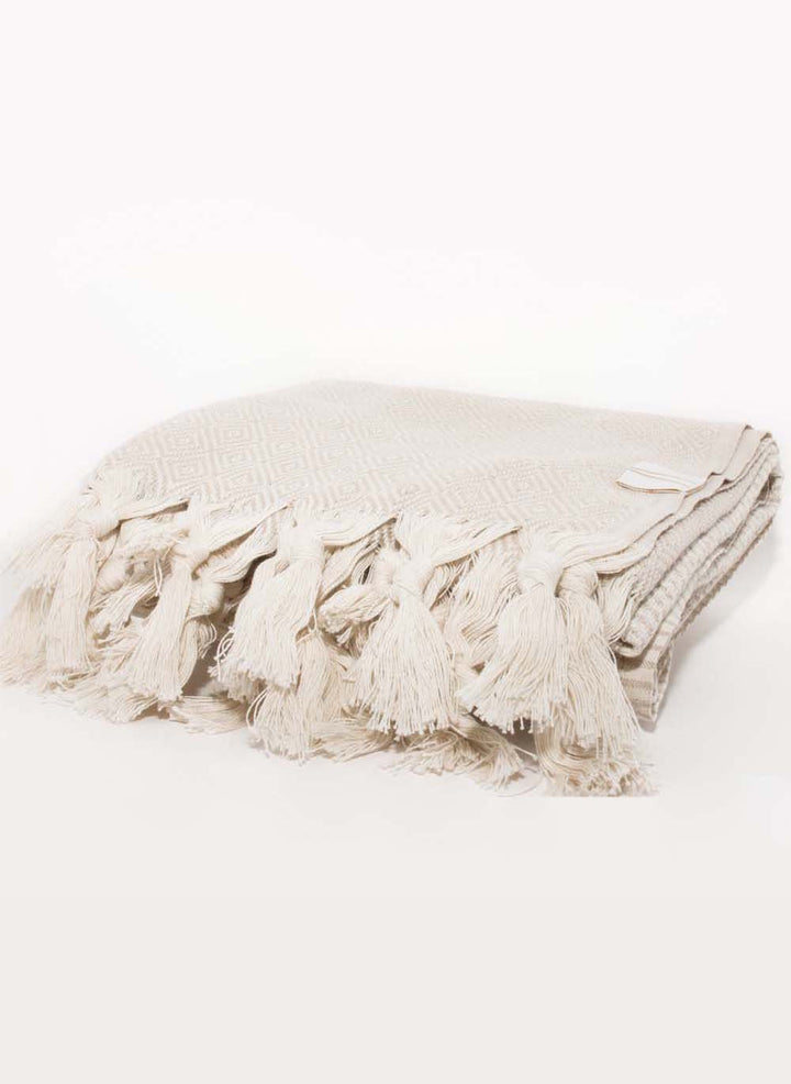 Folded cream towel