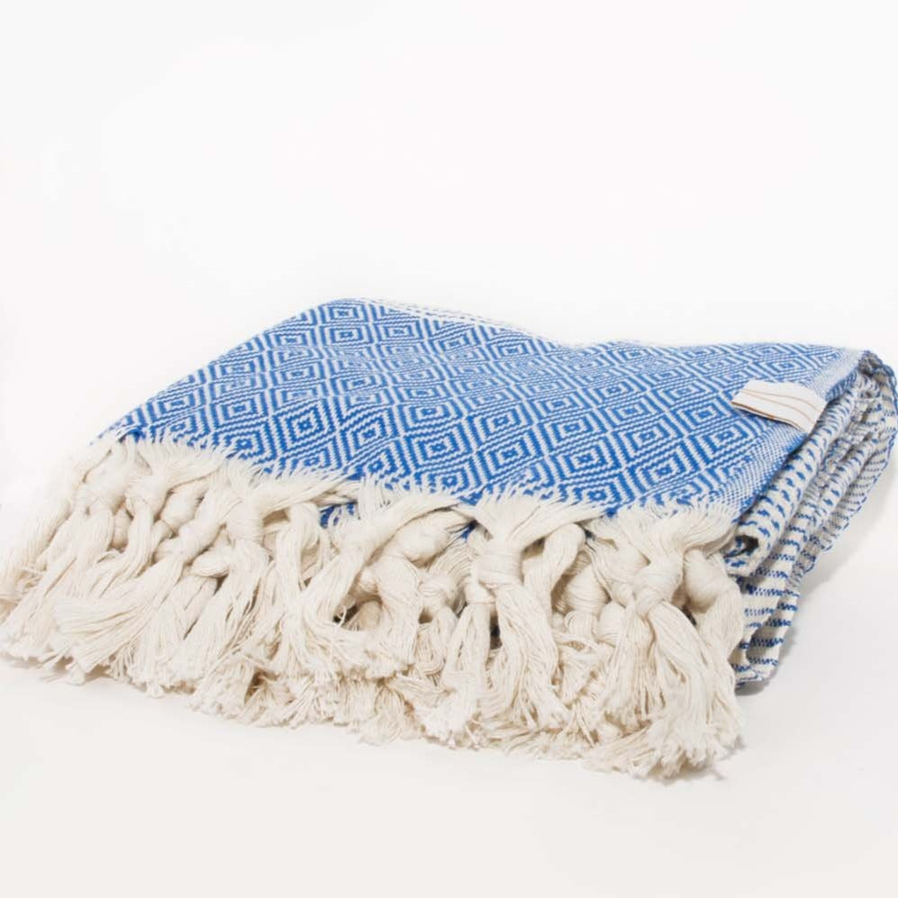 Folded blue towel