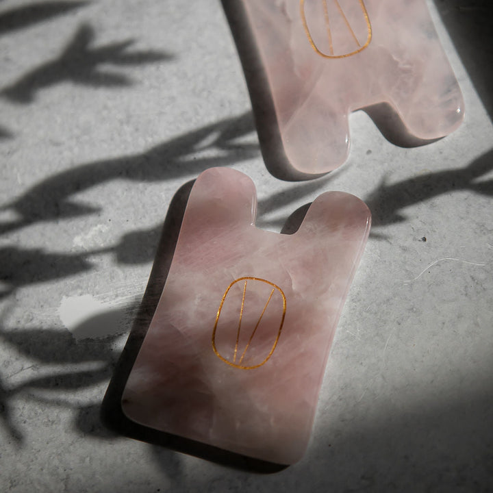 VIE HEALING rose quartz gua sha facial sculpting tool