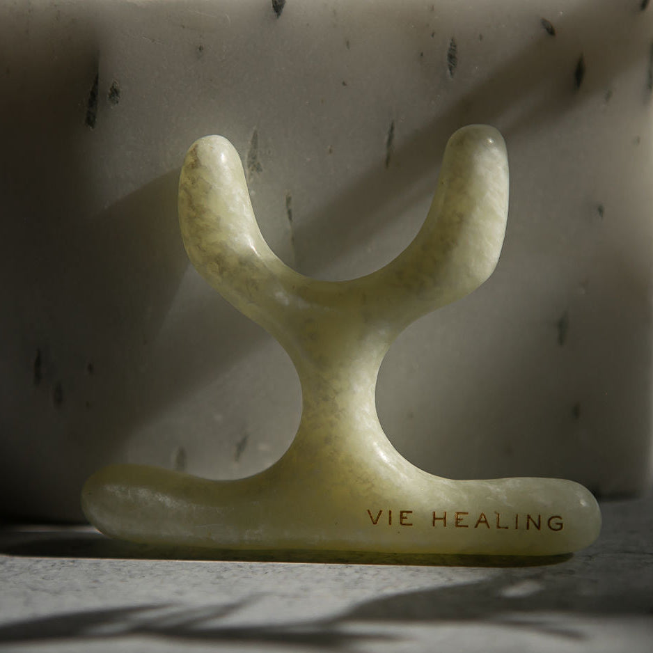 VIE HEALING U-shape jade gua sha tool for face and body