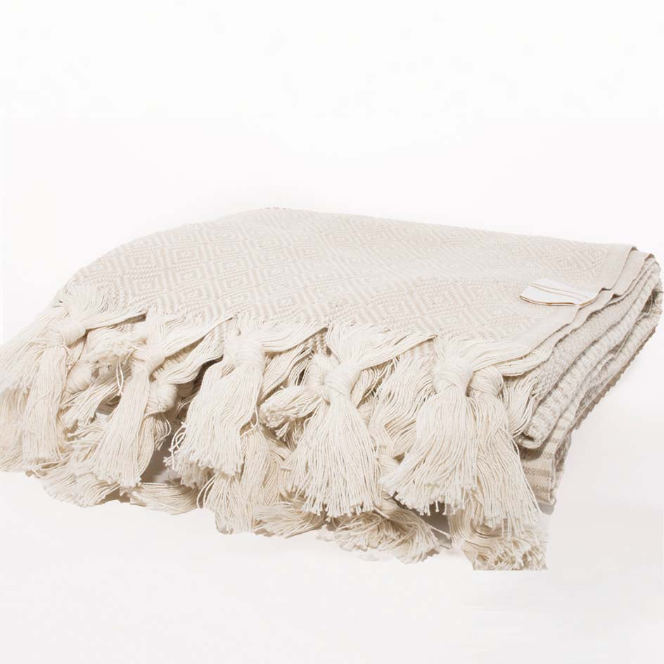 Folded cream towel