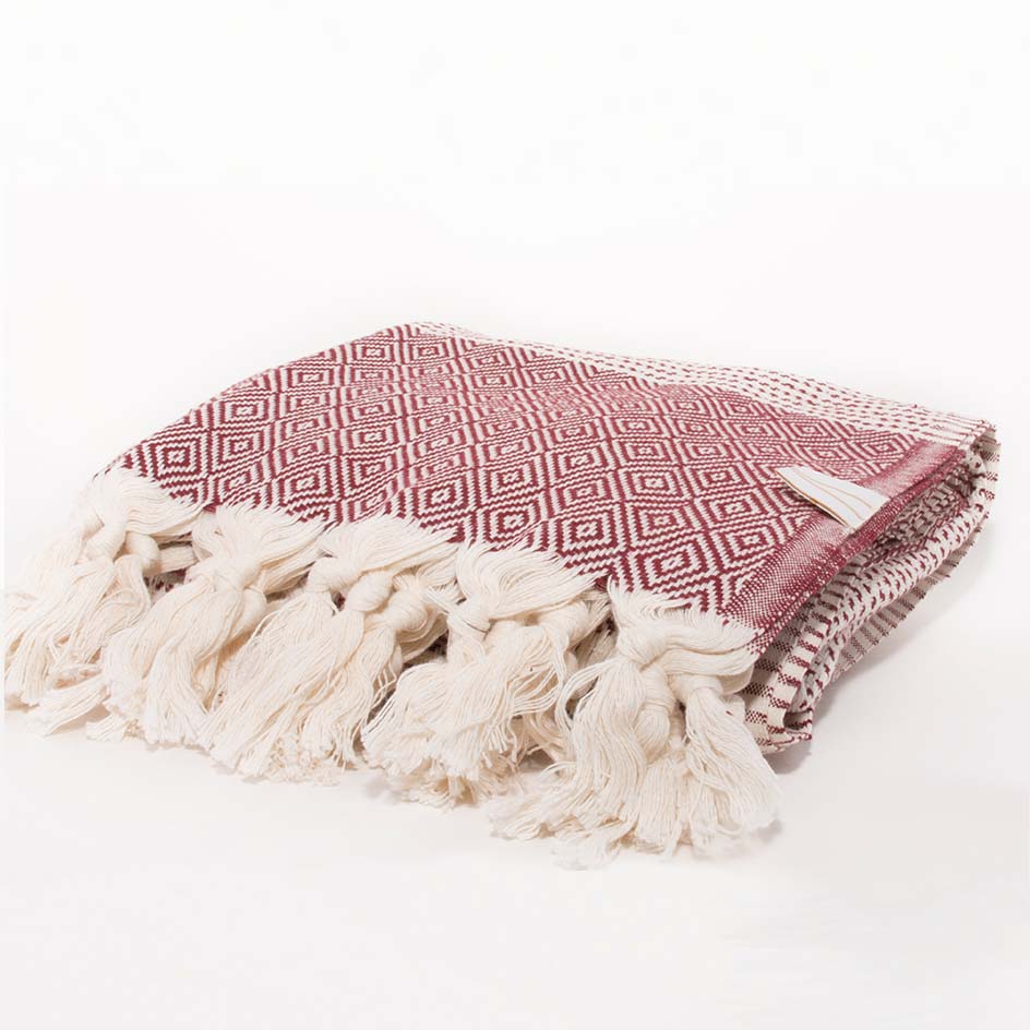Folded red towel